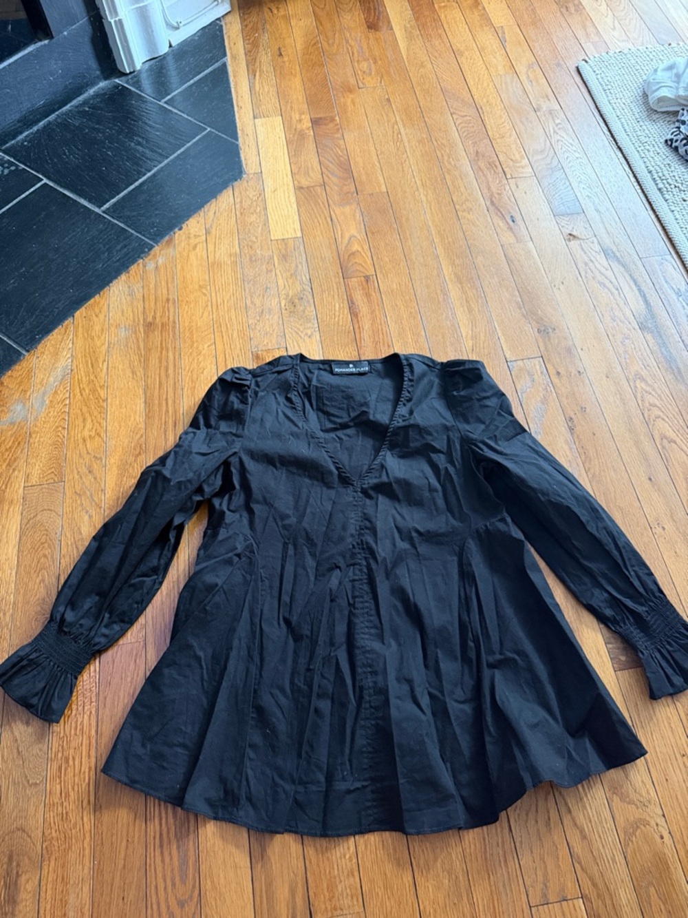 Long Sleeve Black Blouse